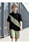 Boys Color Block Polo and Cargo Shorts Set - 5
