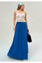 Women's Lined Tricot Fabric Maxi Length High Waist Loose Cut Skirt - 3
