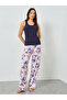 Round Neck Tank and Sketchy Floral Pyjama Set