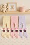 Pack of 3 Girls' & Kids' Cotton Patterned Tights