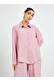 Pink Oversized Shirt and Wide Leg Pants Modest Set - 2