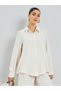 Cream Oversized Shirt and Wide Leg Pants Modest Set - 2