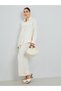 Cream Oversized Shirt and Wide Leg Pants Modest Set