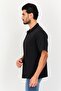 قميص رجالي كاجوال بأكمام قصيرة من قماش شامبراي، بقصة عادية، أسود - 3
