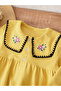 Girls Yellow Embroidered Top and Knit Pants Set - 3