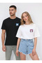 Dear Kombini T-Shirt Set of 2 White Black Cat Printed Summer Unisex Cotton - 3