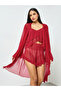 Pack of 3 - Ruffle Hem Detail Mesh Camisole, Shorts and Robe Set - 2