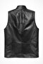 Classic Men's Genuine Leather Black Vest - 6