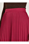 Burgundy Pleated Midi Skirt - 3