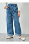 Girls Wide Leg Jeans with Elastic Waist
