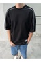 Men's Striped Detailed Crew Neck Oversize T-Shirt