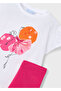 Girl's Printed T-Shirt and Leggings Set Pink 3726 - 6