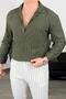 Men's Lycra Crepe Fabric Striped Shirt and Trousers Set - 2