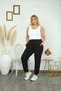 Women's Plus Size Black Color Basic Sweatpants - 2