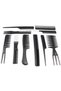 Professional 10-Piece Hair Styling and Cutting Comb Set - Hairdresser and Barber Type Black Grooming Set - 3