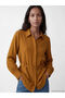 Lcw Everyday Yellow Belt Pack Oversized Dobby Women's Shirt Tunic