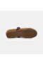 Women's Tan Ribbon Mary Jane Suede Leather Ballerinas - 5
