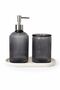 İnci̇ Glass 2-Piece Bathroom Set - Glass Liquid Soap Dispenser and Glass Toothbrush Holder ✨ Coffee Smoke-Cream Ceramic Plate Glass Toothbrush Holder Glass Bathroom Organizer Toothbrush Glass Soap Dish Bathroom Set Bathroom Decoration Toothpaste - 8