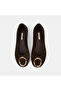Women's Brown Suede Leather Ballerinas with Gold Accessories - 6