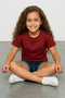 Girl's Crew Neck Basic Short Sleeve 100% Cotton T-Shirt - 2
