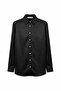 4815 Women's Satin Kraş Shirt Black - 6