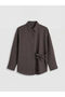 Giyçık Store Brown Striped Women's Shirt