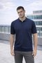 Elatus Striped V-Neck Fine Knit Relaxed Fit Polo Collar Men's T-Shirt - Navy Blue - 2