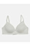 Women 3 Pack White, Pink & Beige Ribbed Non-Wired Padded Bra With Lace - 3
