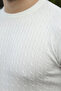 White Crew Neck Knitwear Men's T-Shirt E7468 - 3