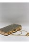 Gold Color Cross Stone Evening Dress Clutch Portfolio Handheld Evening Henna Wedding Engagement Bag - 3