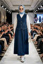 Women's Buttoned and Pocketed Denim Navy Blue Tunic Skirt Double Set - 5