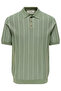 Men's Striped Shirt Collar Green T-Shirt - 22037080 - 5