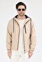 Men's Beige 3-Pocket Wind and Rain Resistant Regular Fit Raincoat