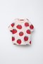 Unisex Children's Cotton Cream Tomato Patterned T-Shirt and Shorts Set - 2