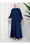 Women's British-Style Buttoned Belted Skirt Two-Piece Suit Tesettür - 6