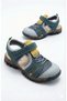 Boy's Khaki Velcro Sports Summer Sandals Breathable Mesh Fabric Non-Slip Sole Casual Shoes - 7