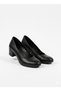 Black Genuine Leather Short Heeled Casual Women's Shoes - 4