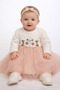 Baby Girl Tutu Dress with Gold Bolero and Floral Detail for Special Occasions 9 Months12 Months18 Months - 3
