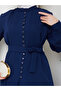 Women's British-Style Buttoned Belted Skirt Two-Piece Suit Tesettür - 4