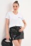 Women's Print Detailed V-Neck T-Shirt 260225 - 3