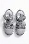 Boy's Gray Velcro Sports Summer Sandals Breathable Mesh Fabric Non-Slip Sole Casual Shoes - 6