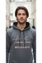 Gray Smoked Hooded Sweatshirt with Emblem and Lettering Details - 2
