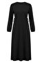 Drawstring Waist Ribbed Hijab Dress 2227-05 Black - 7
