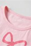 Girl's Cotton Pink Bow Patterned T-Shirt Shorts Set - 4