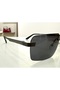 Premium Quality U400 Protection Polarized Glass Frameless Smoke Dark Gray Sunglasses - 4