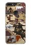 Huawei Y7 2018 Compatible Cowboy Western Collage Pattern Transparent Phone Case