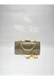 Gold Silver Double Color Single Surface Stoned Evening Dress Clutch Portfolio Handheld Night Wedding Engagement Bag - 2