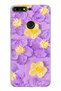 Huawei Y7 2018 Compatible Purple Yellow Flower Pattern Transparent Phone Case
