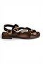 Y458702660 Brown Rustic Buckle Detailed Women's Sandals - 7