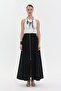 Parachute Fabric, Front Zippered Skirt - Black - 3